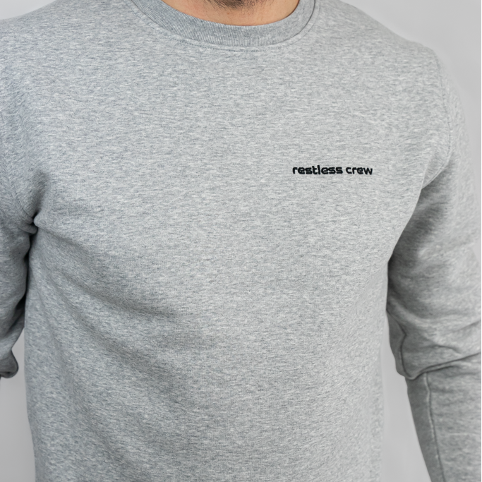 Restless Crew Unisex Sweater "INTO THE WILD" - Heather Grey