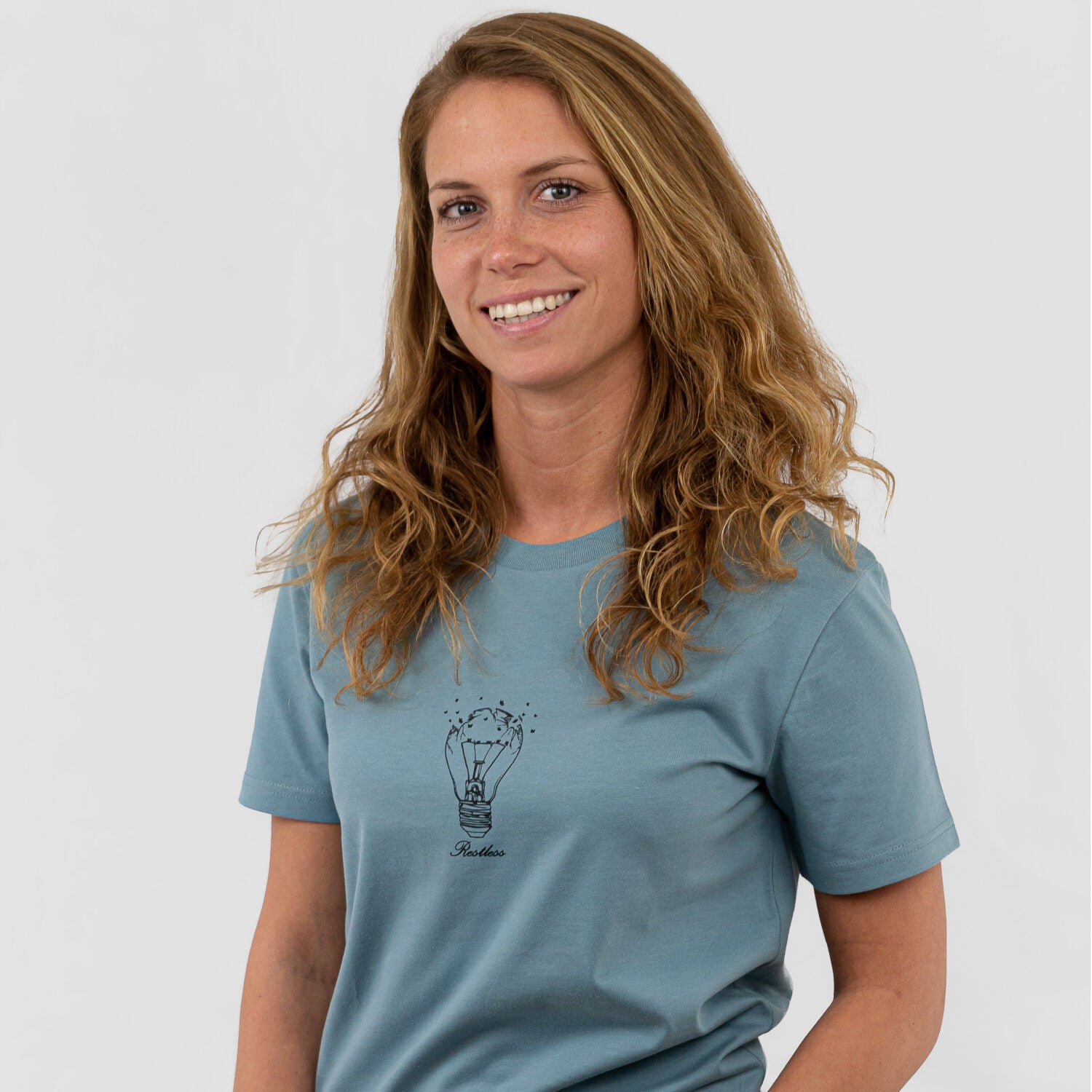 Restless Crew Unisex T-Shirt "BULB" - Citadel Blue