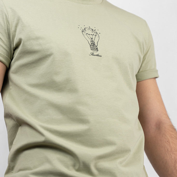 Restless Crew Unisex T-Shirt "BULB" - Sage