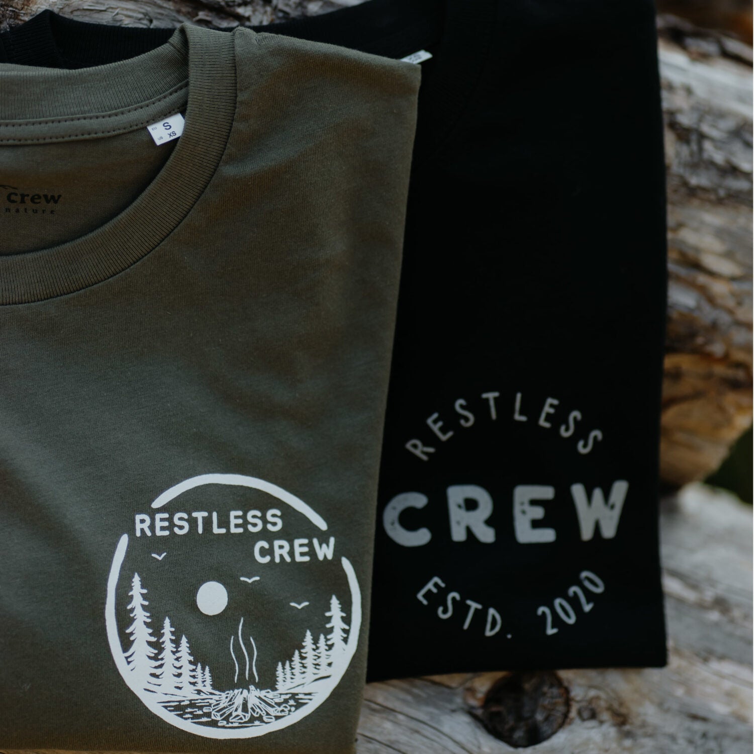 Restless Crew Unisex T-Shirt "CAMPFIRE" - Khaki