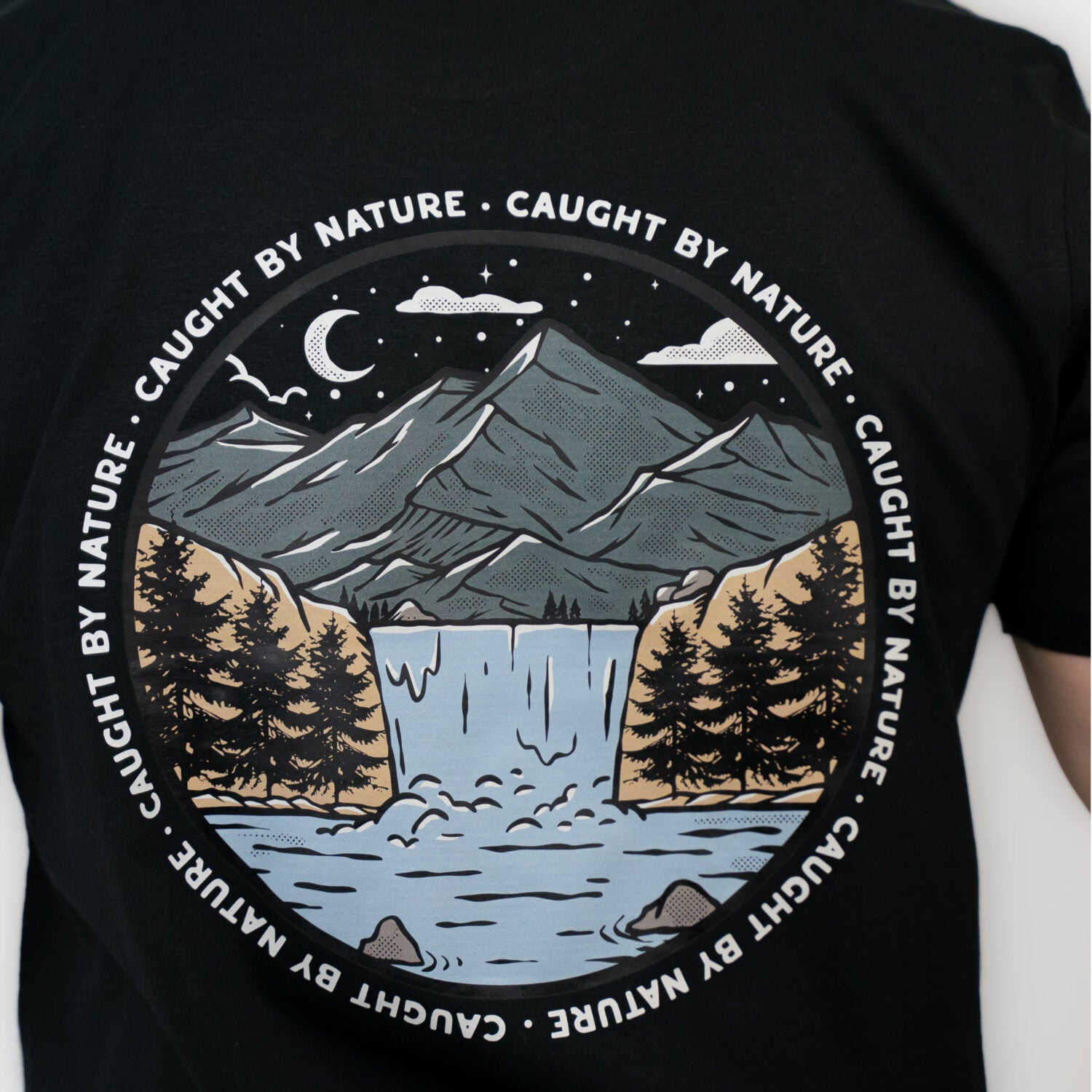 Restless Crew Unisex T-Shirt "CAUGHT BY NATURE" - Black