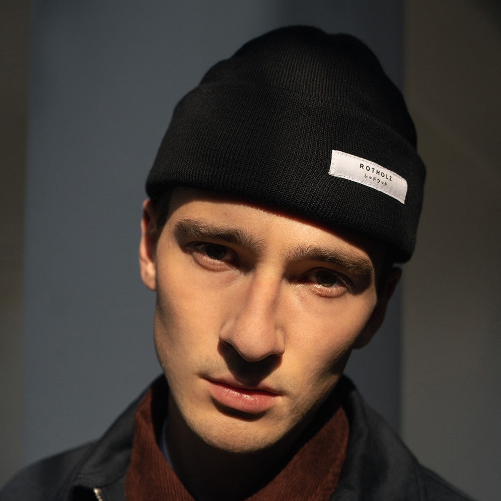 Rotholz Label Mütze Fein - Schwarz