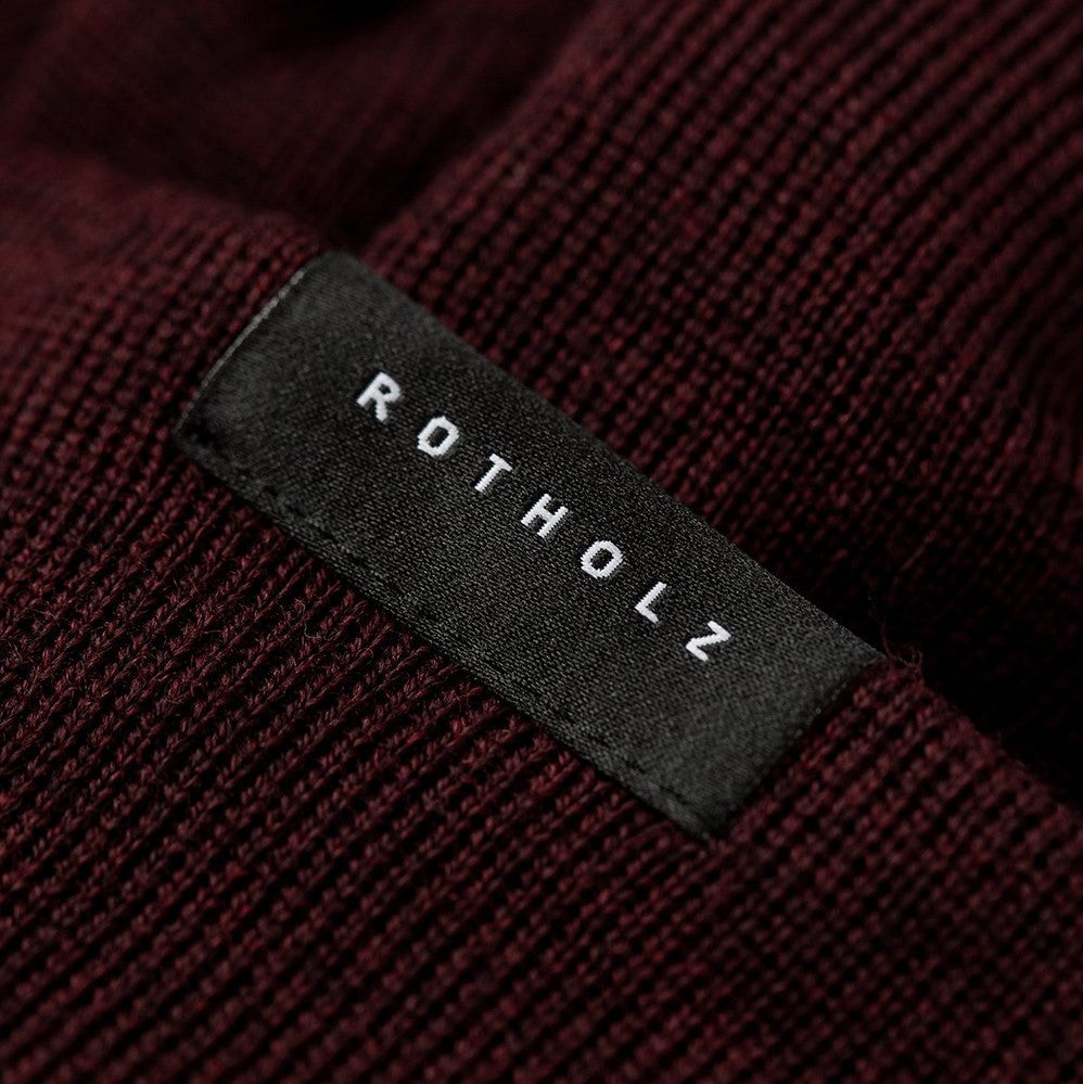 Rotholz Short Fine Merino Beanie - Burgundy