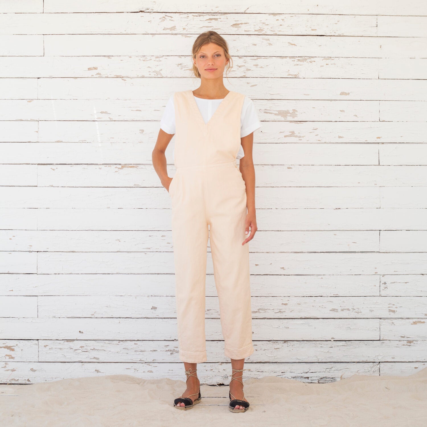 SUITE13LAB Jumpsuit Twill "FABIA" - tapioca