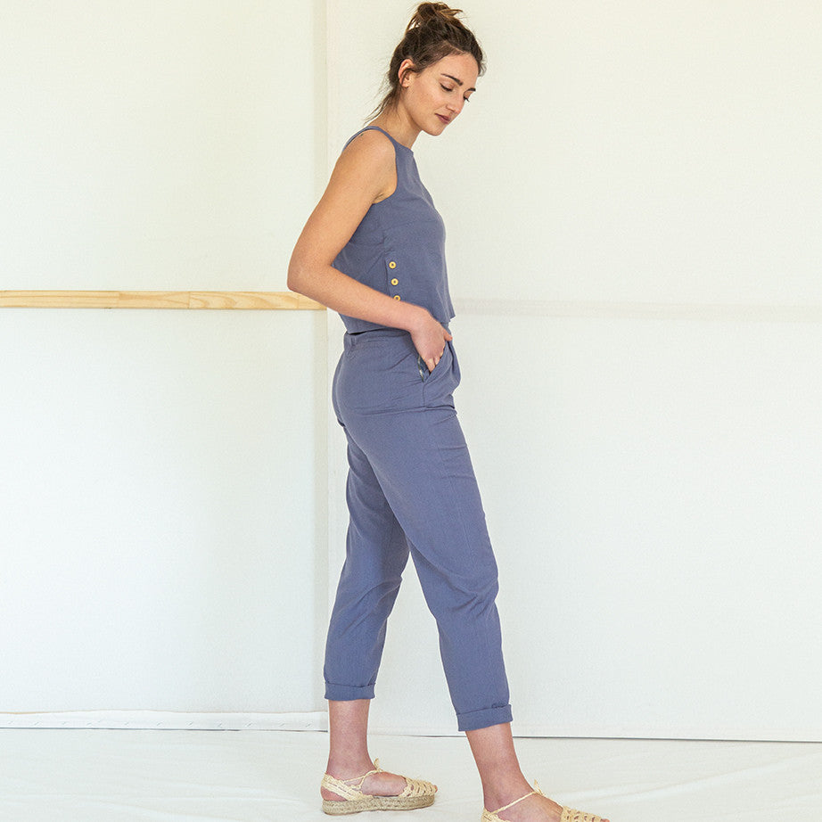 SUITE13LAB Satin Hose "SHANTI" - folkstone grey