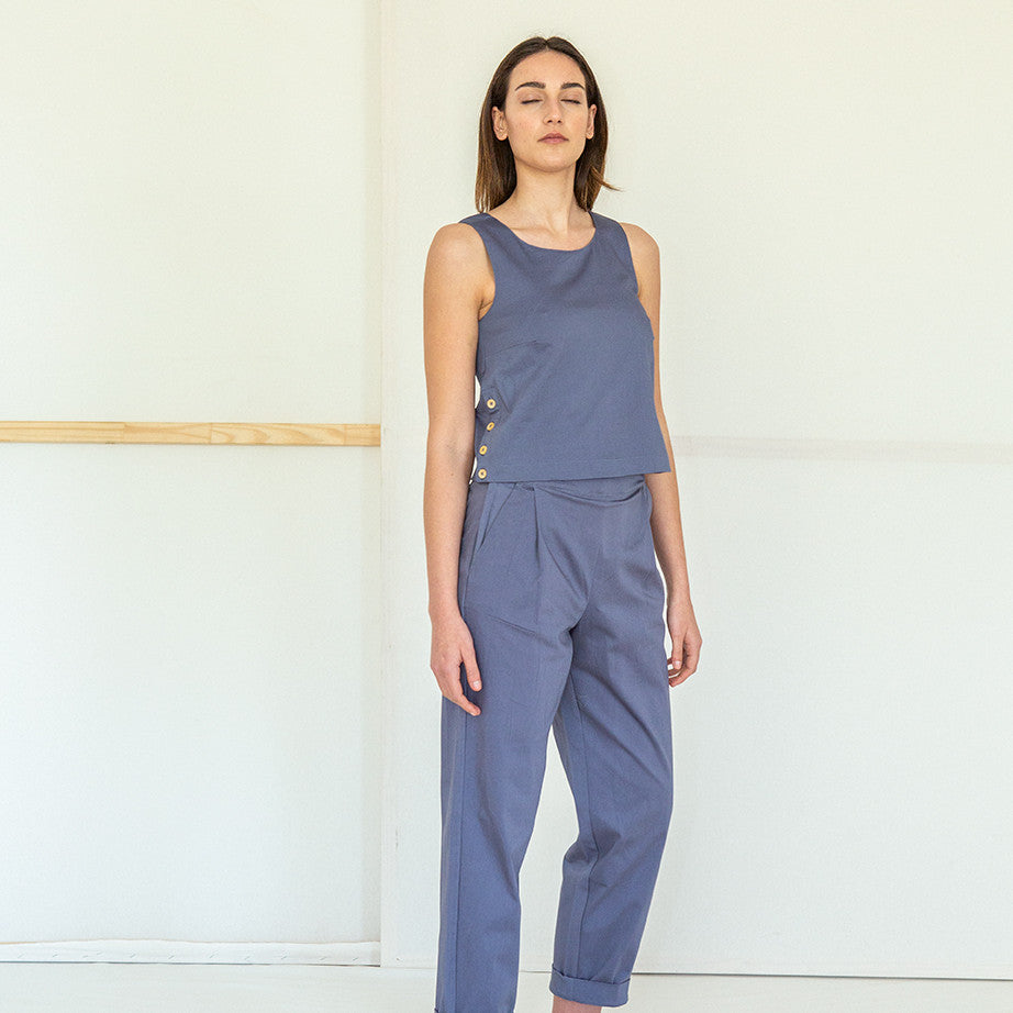 SUITE13LAB Satin Top "BRUNET" - folkstone grey XL