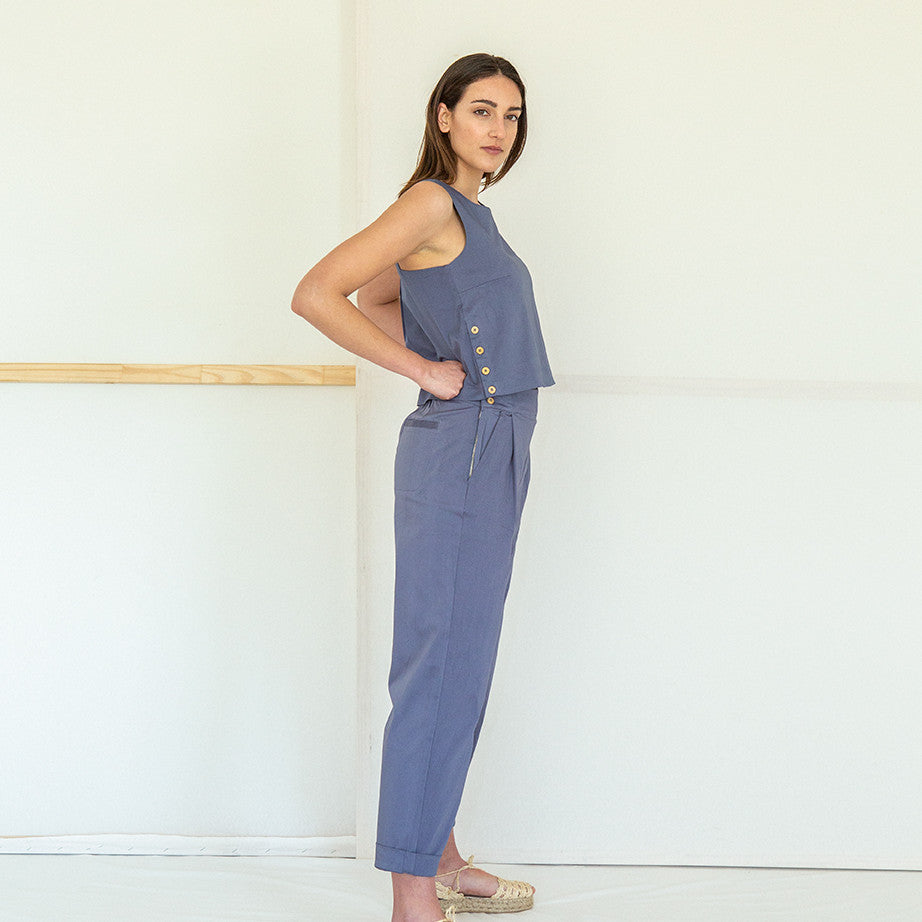 SUITE13LAB Satin Top "BRUNET" - folkstone grey