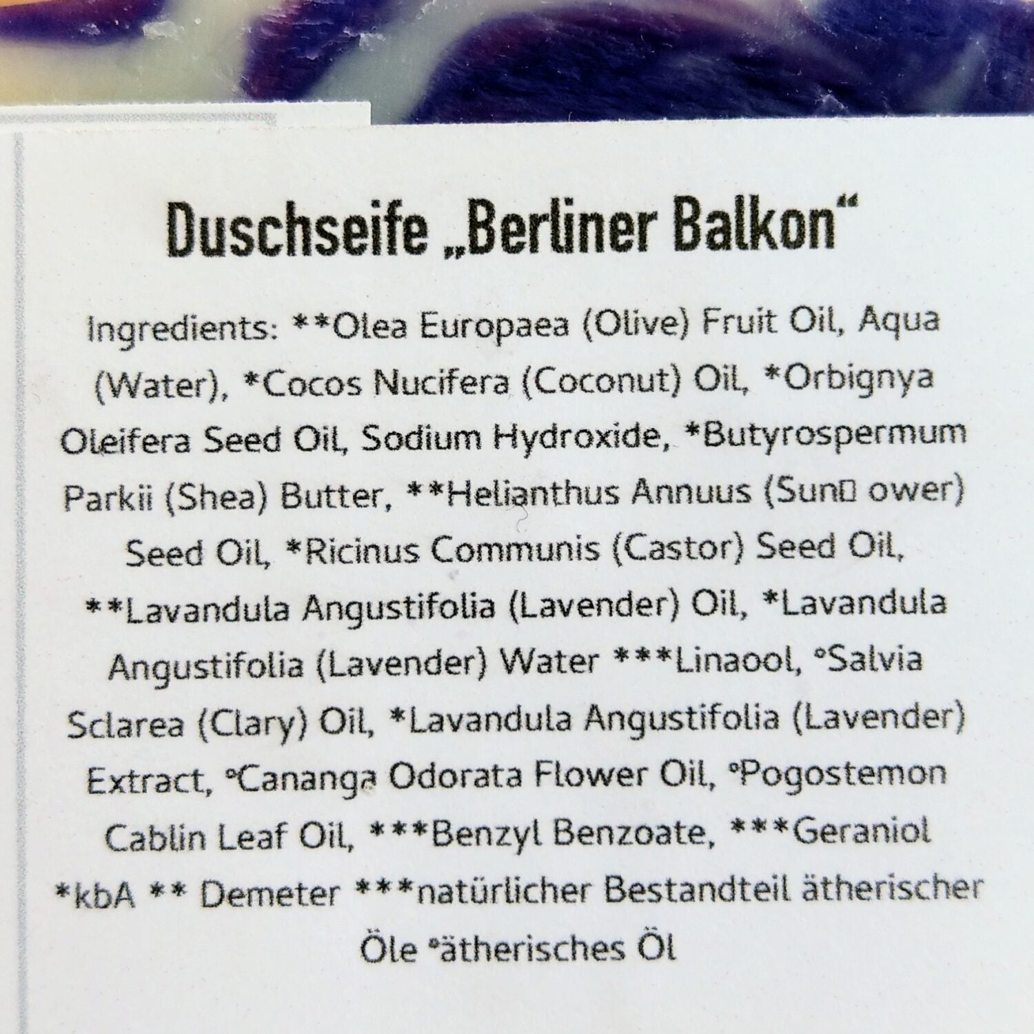 Sapoluna Lavendel Seife "Berliner Balkon"