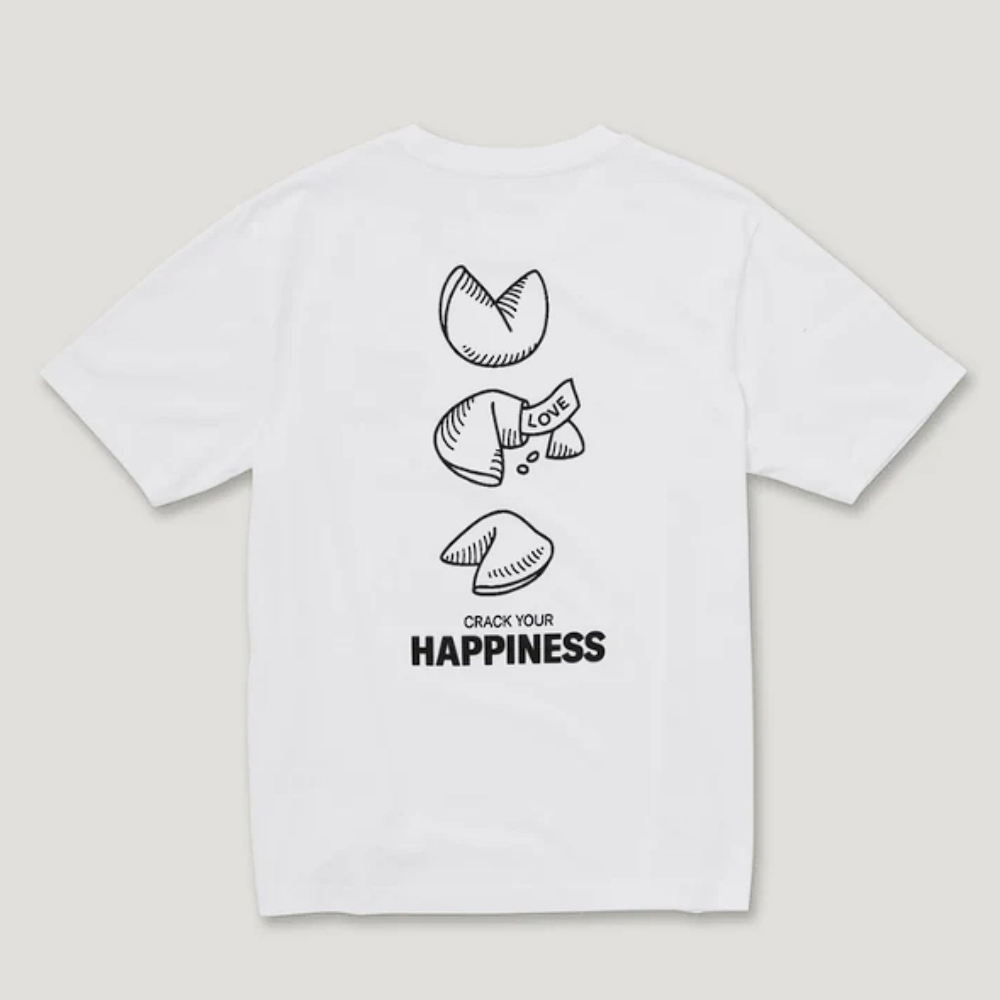 hey soho T-Shirt "Crack Your Happiness" Weiß