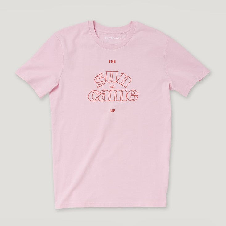 hey soho T-Shirt "The Sun Came Up" Pink