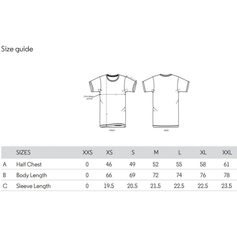 The colorful crew - sizeguide