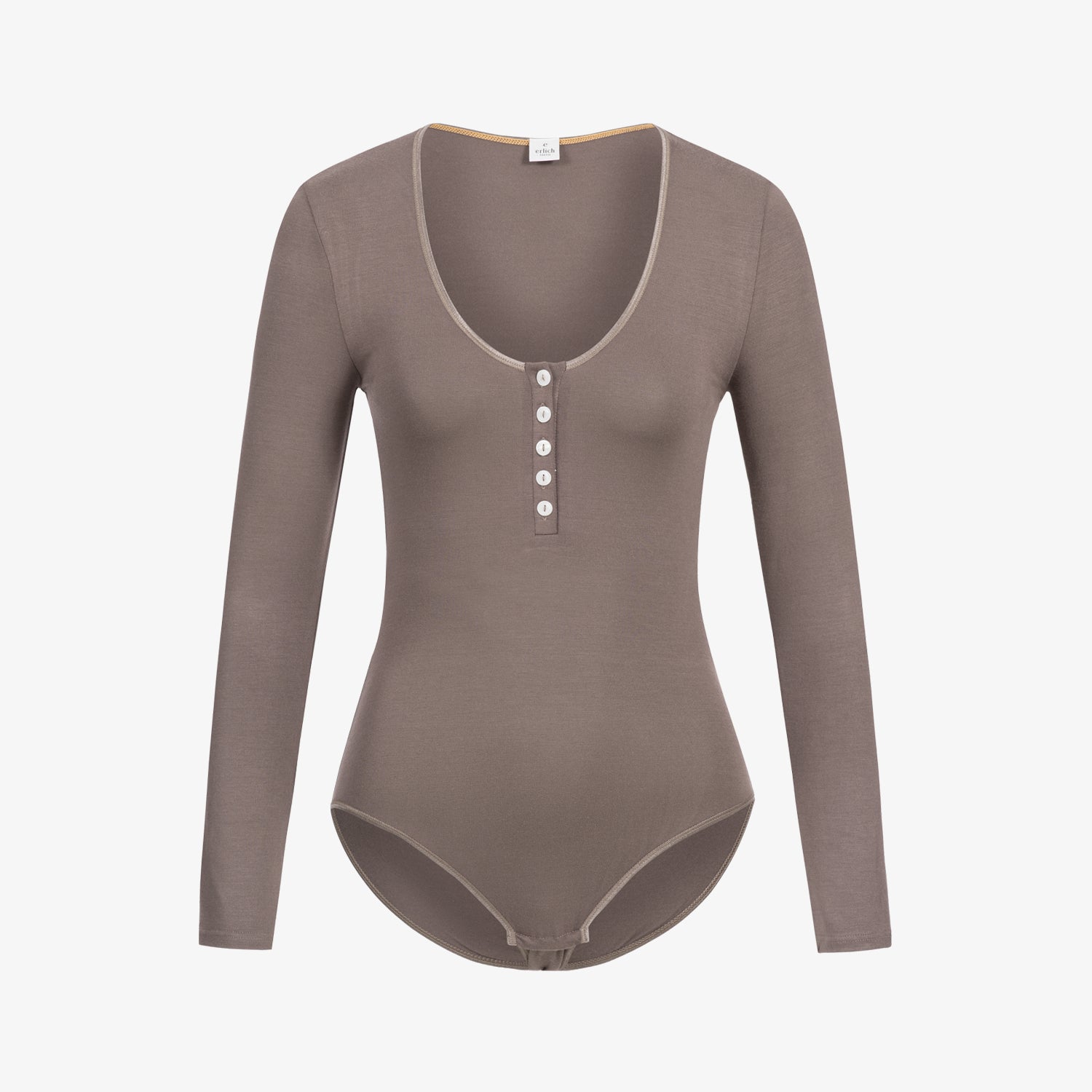 erlich textil Langarmbody "Thea" Mokka
