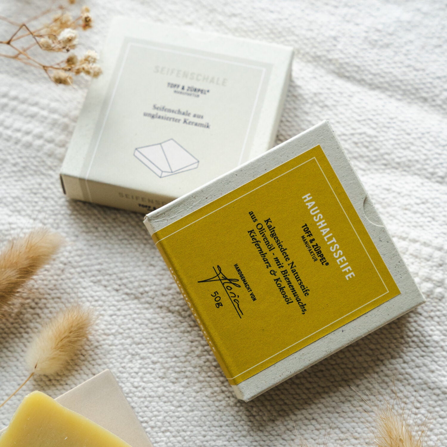 Toff & Zürpel Bundle "Seifenschale aus Keramik + Seife"