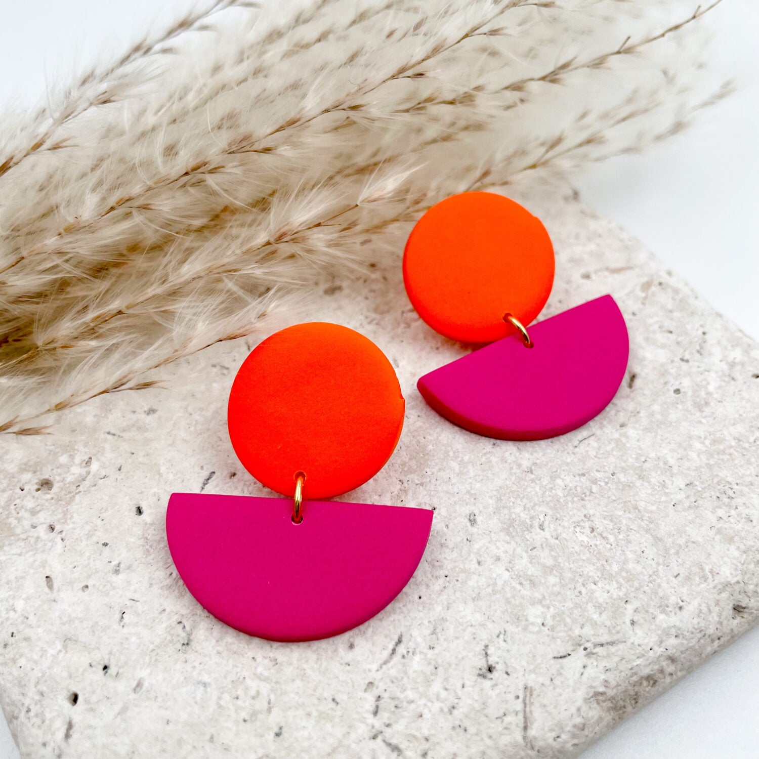 Vagabundobjects Ohrringe "Watermelon" Orange Pink