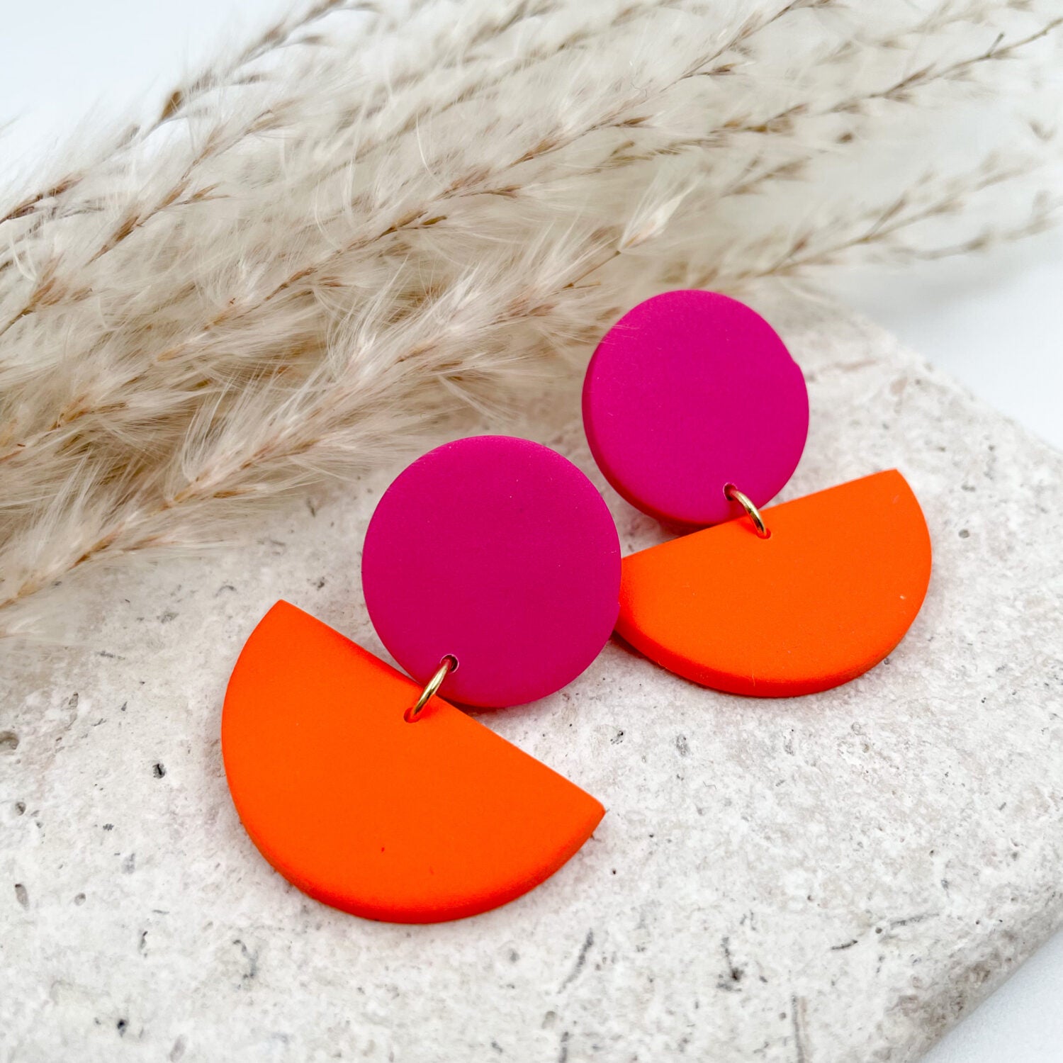 Vagabundobjects Ohrringe "Watermelon" Pink Orange