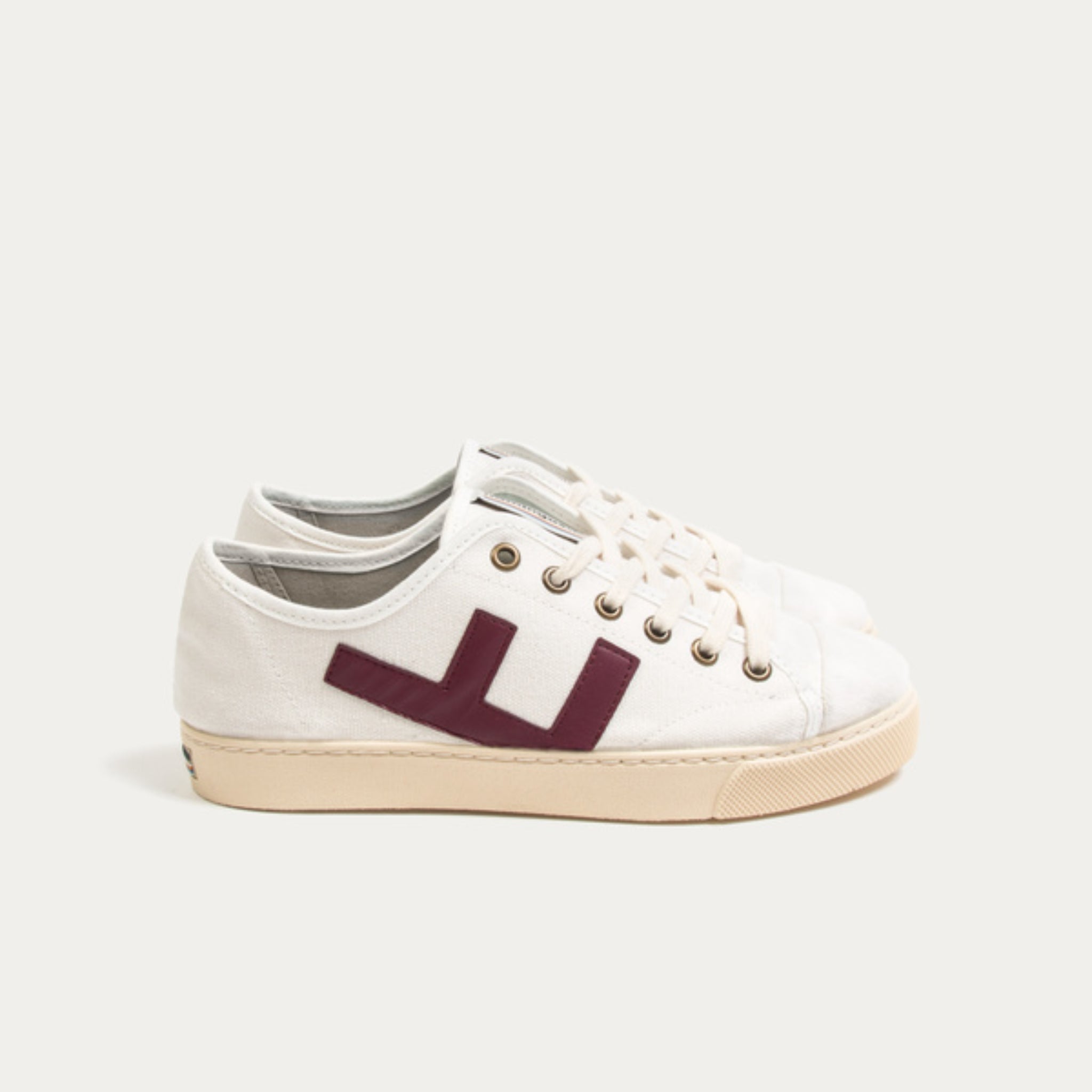 Flamingo's Life Unisex Sneaker "Rancho Sneaker" White Burgundy Ivory 37