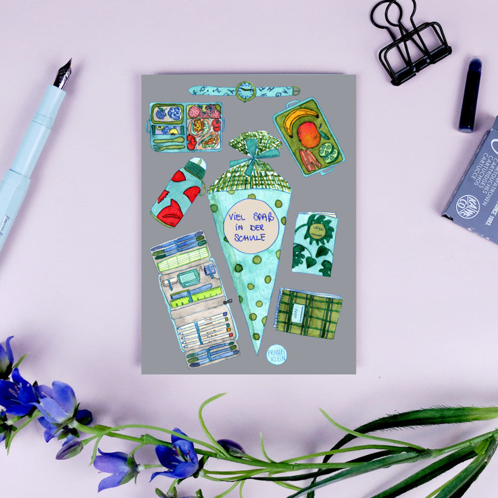 wonder of today Postkarte Schultüte DIN A6