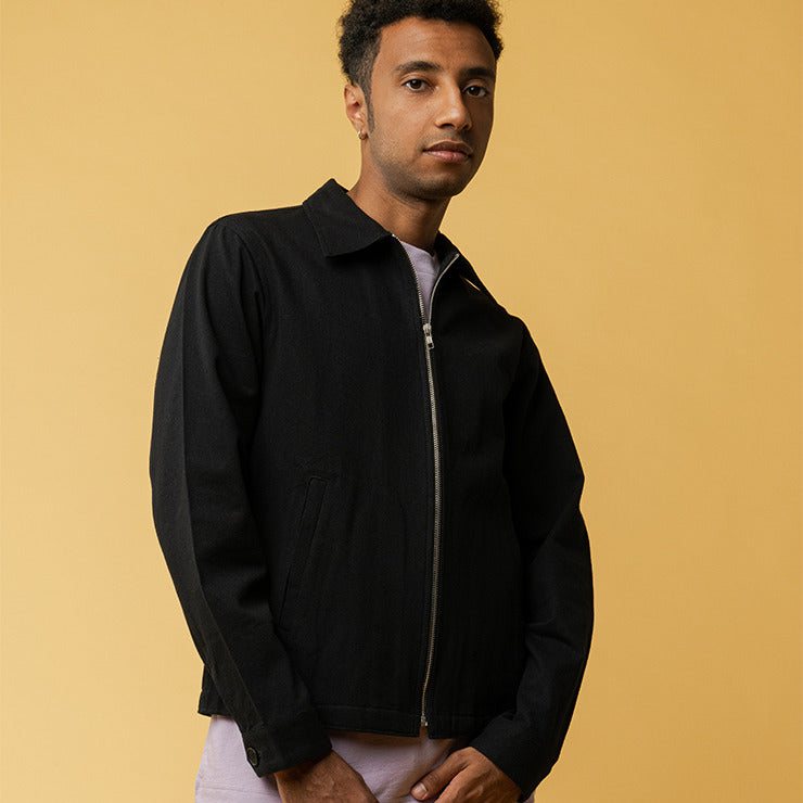 MELAWEAR Herren Twill-Jacke "YARO" Schwarz