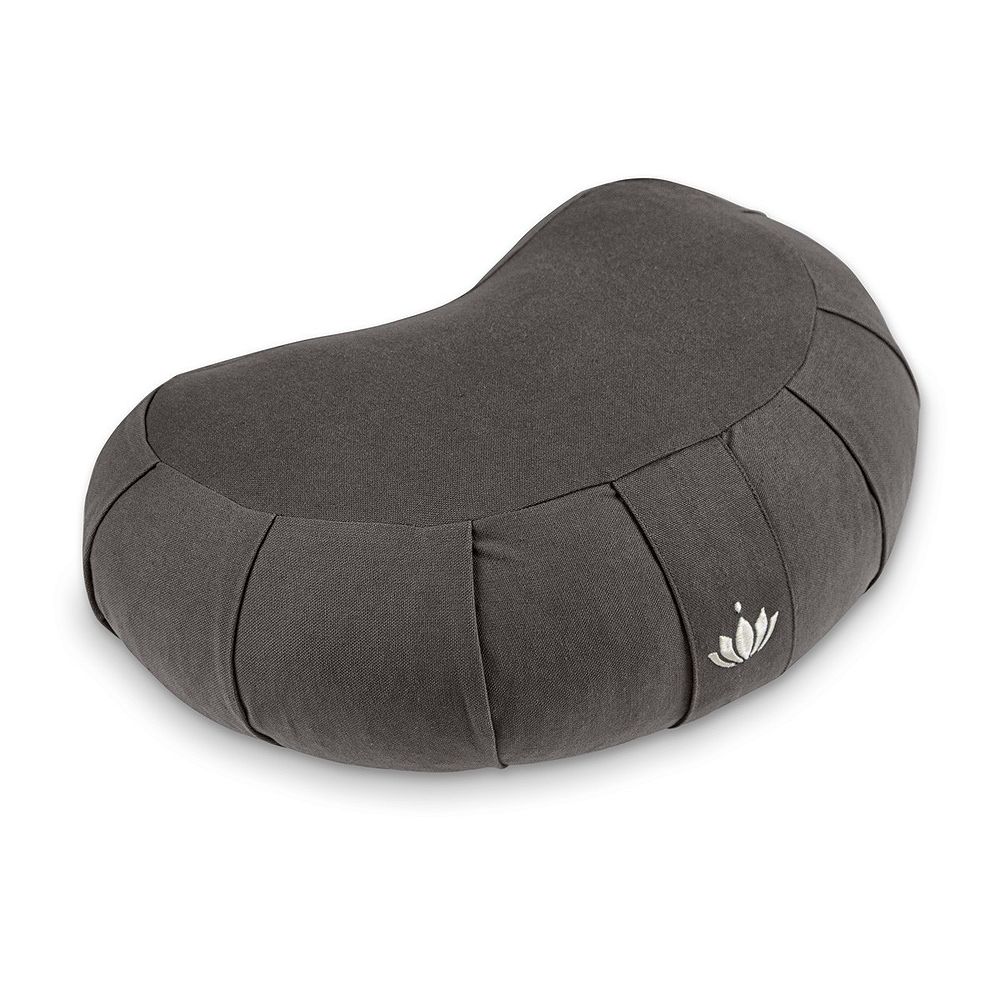 Lotuscrafts Zafu-Meditationskissen ZEN Halbmond Anthrazit