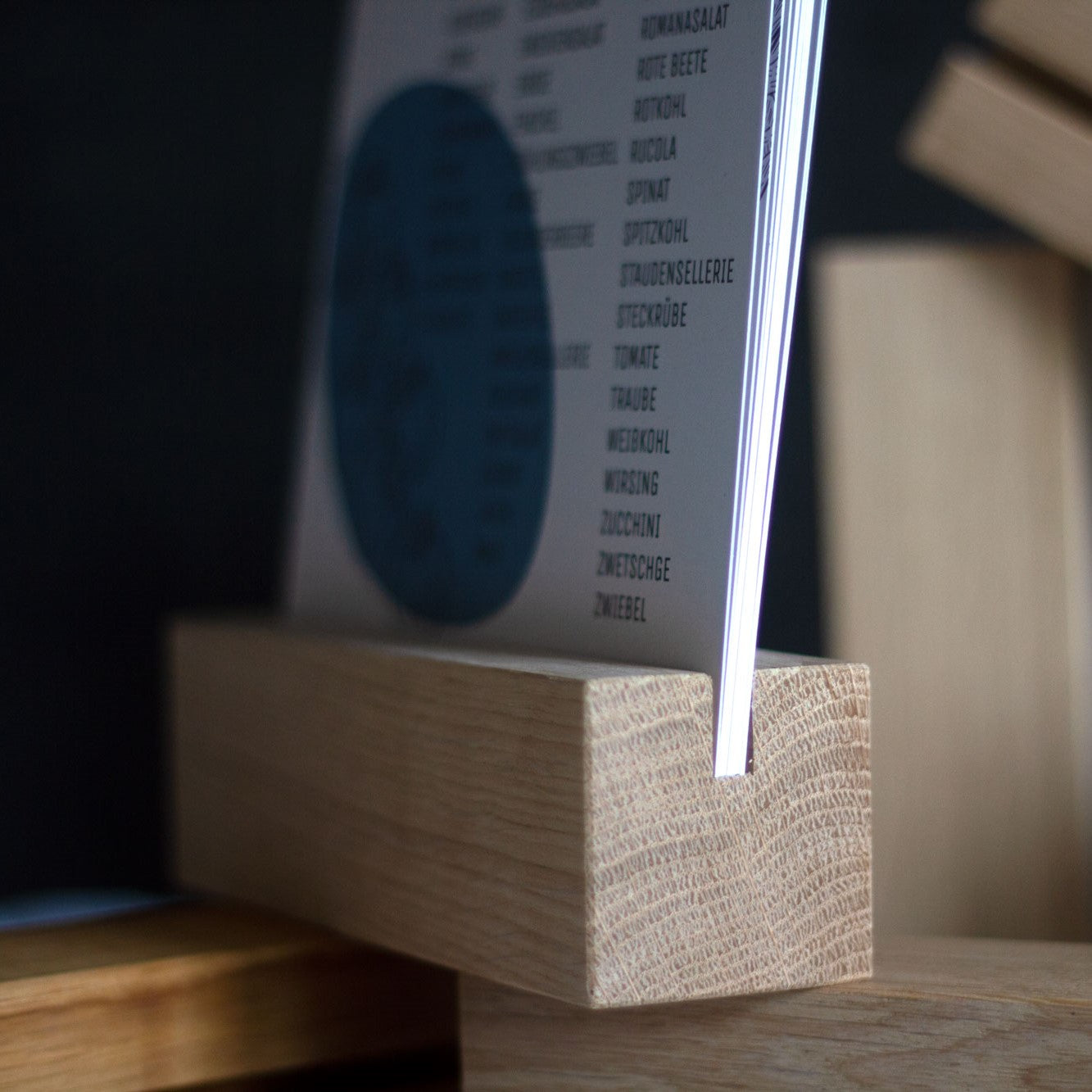 Zeit für Gutes "Saisonkalender für Obst, Gemüse & Salat" mit Holzsockel