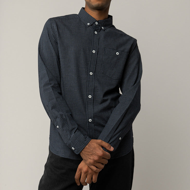 MELA Herren Hemd "AJAY" - navy grid