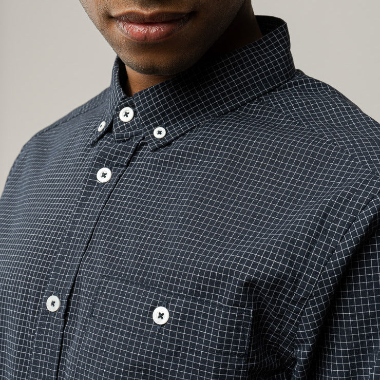 MELA Herren Hemd "AJAY" - navy grid