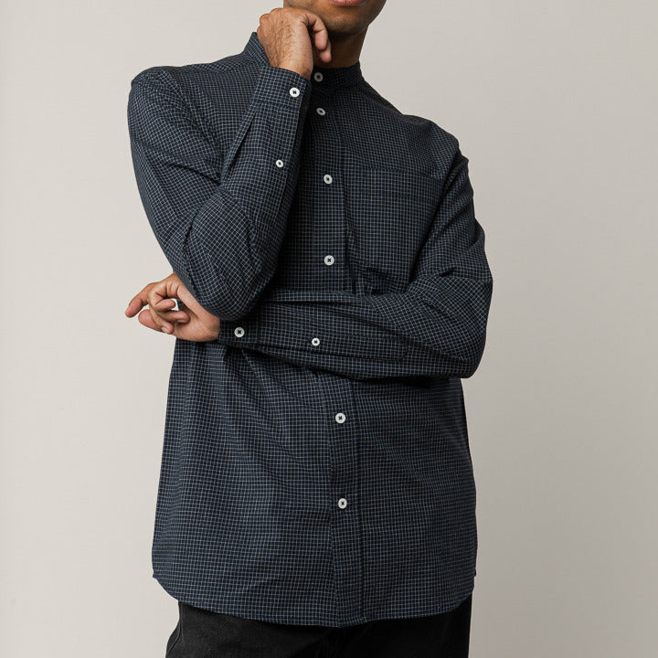 MELA Herren Hemd "AMIT" Navy-Grid