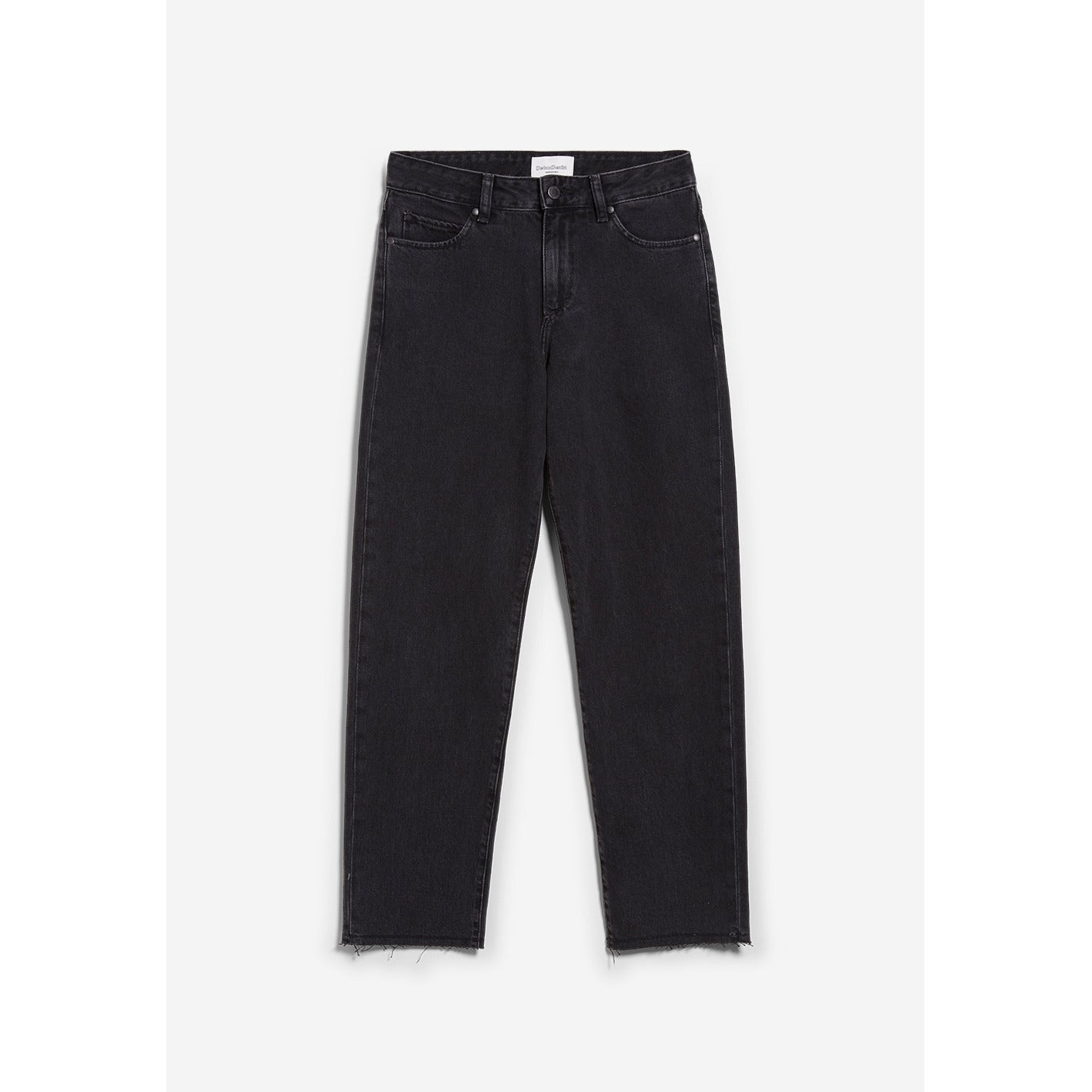 ARMEDANGELS Damen Straight Fit Mid Waist Jeans "FJELLAA CROPPED" - black-grey