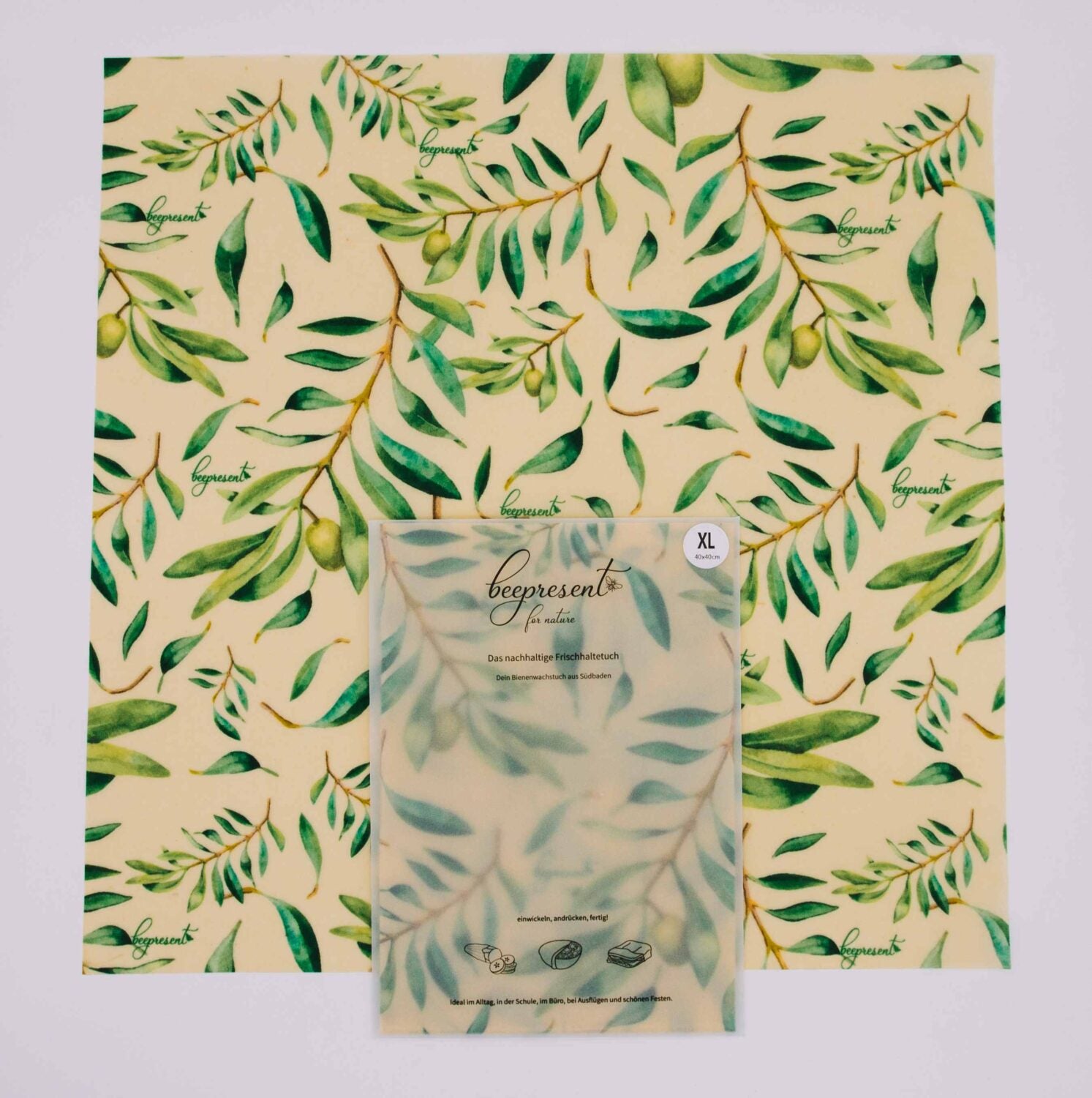 beepresent Bienenwachstuch Größe XL Olive