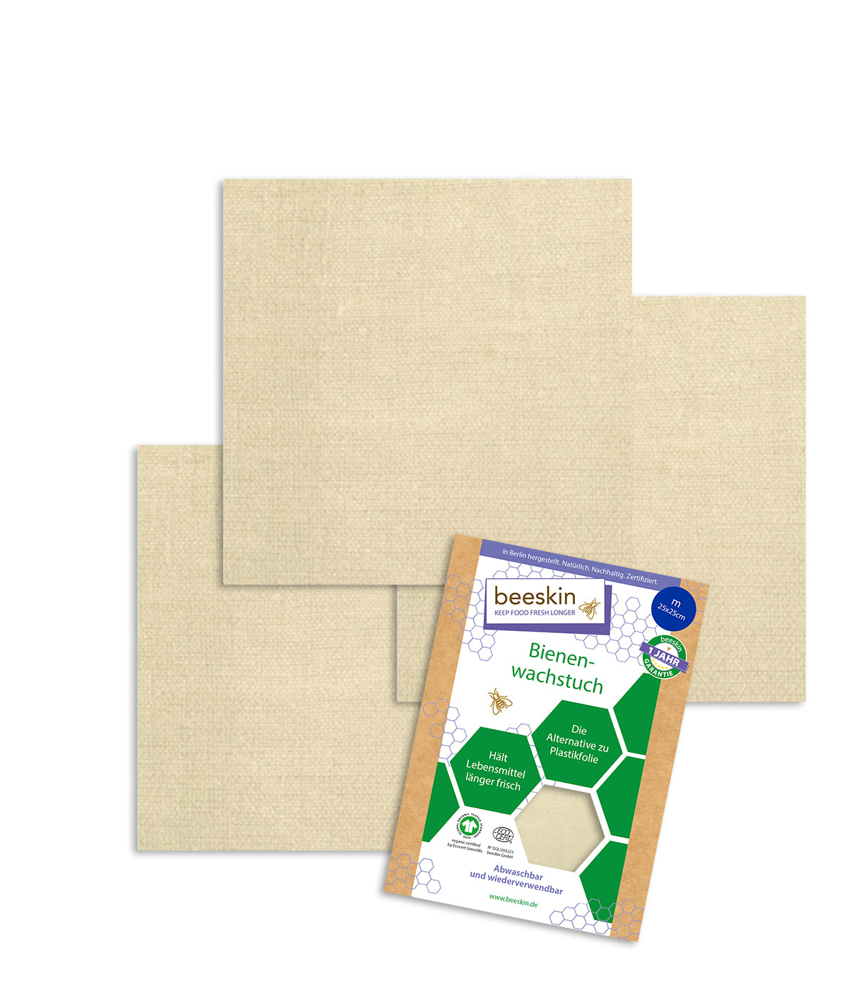 beeskin Bienenwachstuch 3er Set "M"