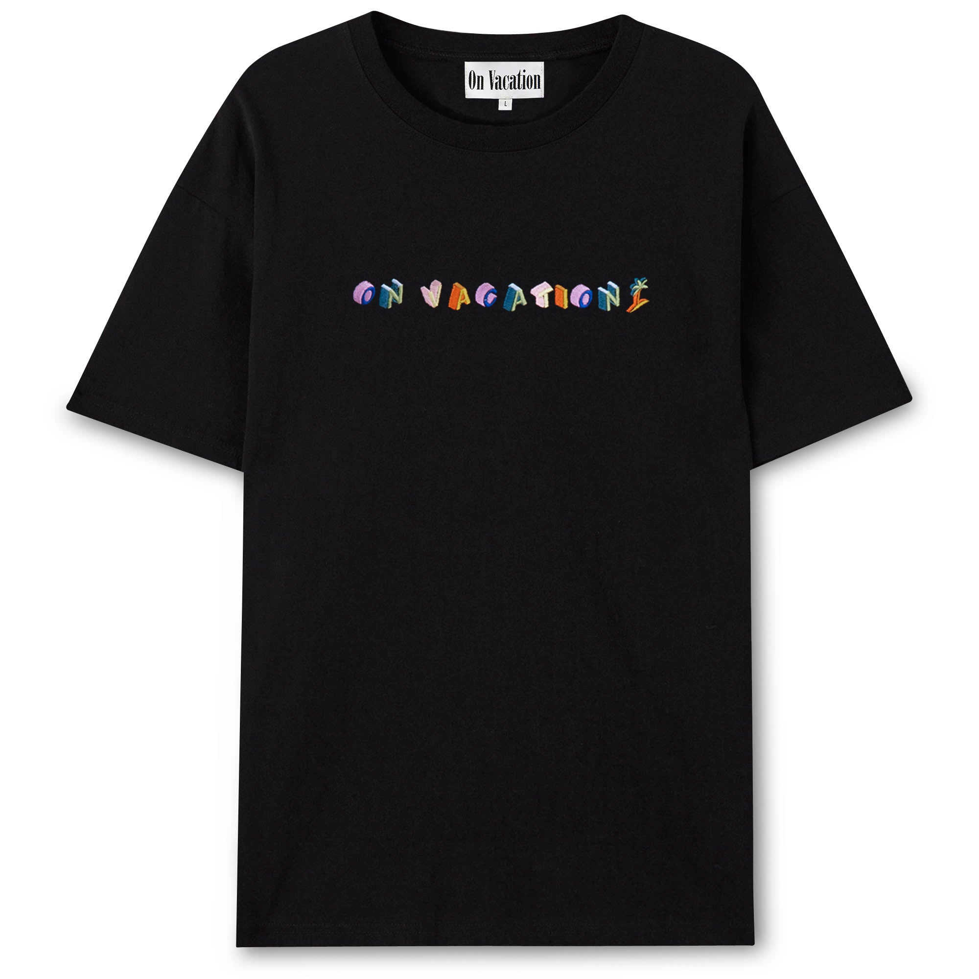 On Vacation Unisex T-Shirt "3D Logo" - Black