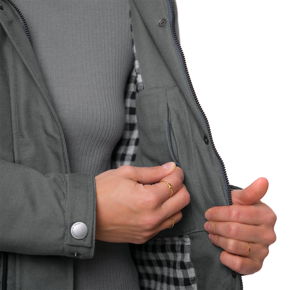 bleed clothing-guerilla thermal Parka-Damen-grau