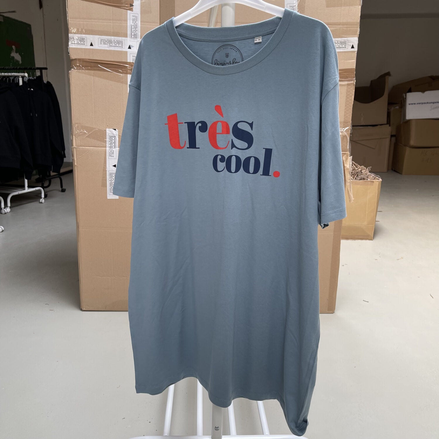 BONJOUR BEN Damen T-Shirt "très cool" - Dritte Wahl Blau XXL