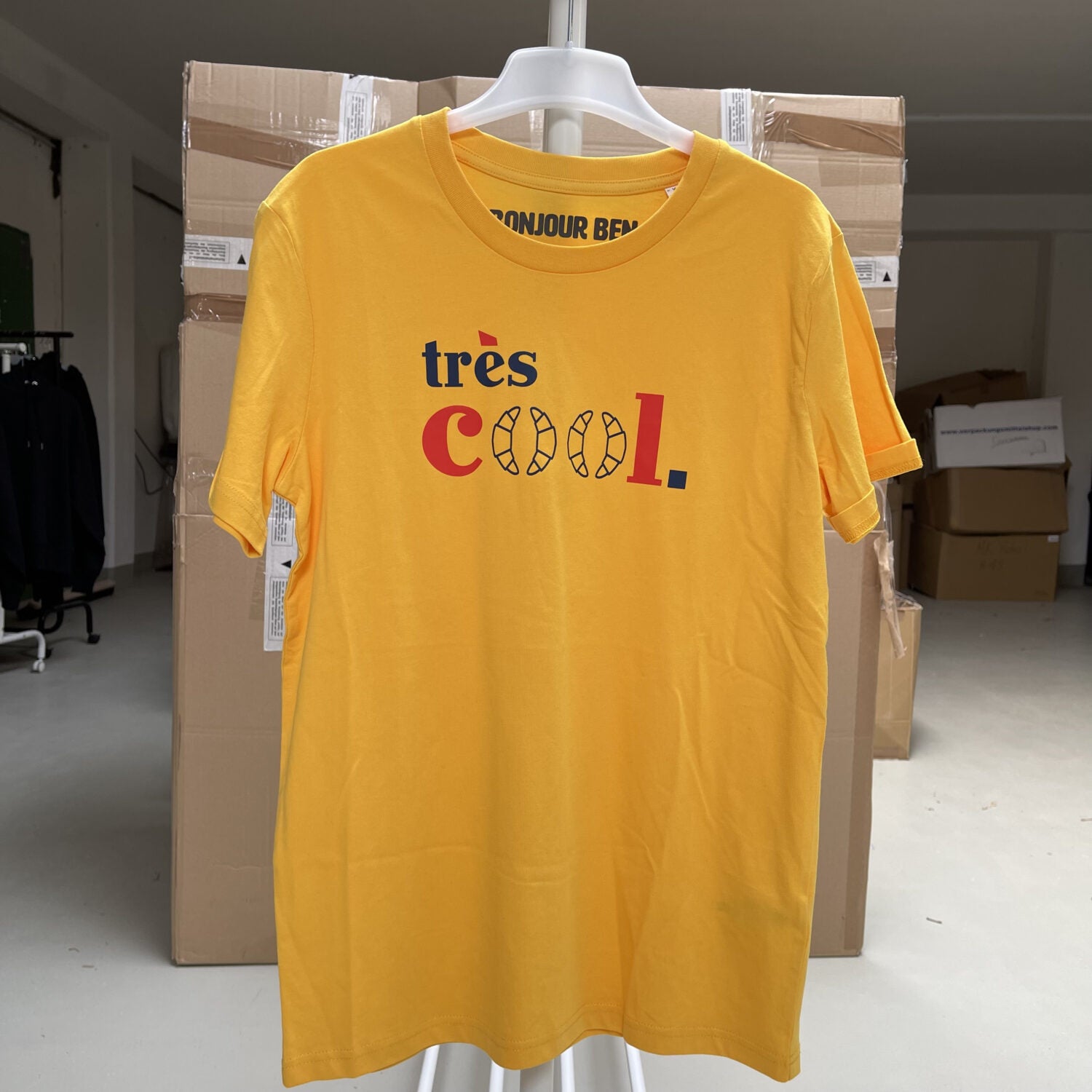 BONJOUR BEN Damen T-Shirt "très cool" - Dritte Wahl Gelb