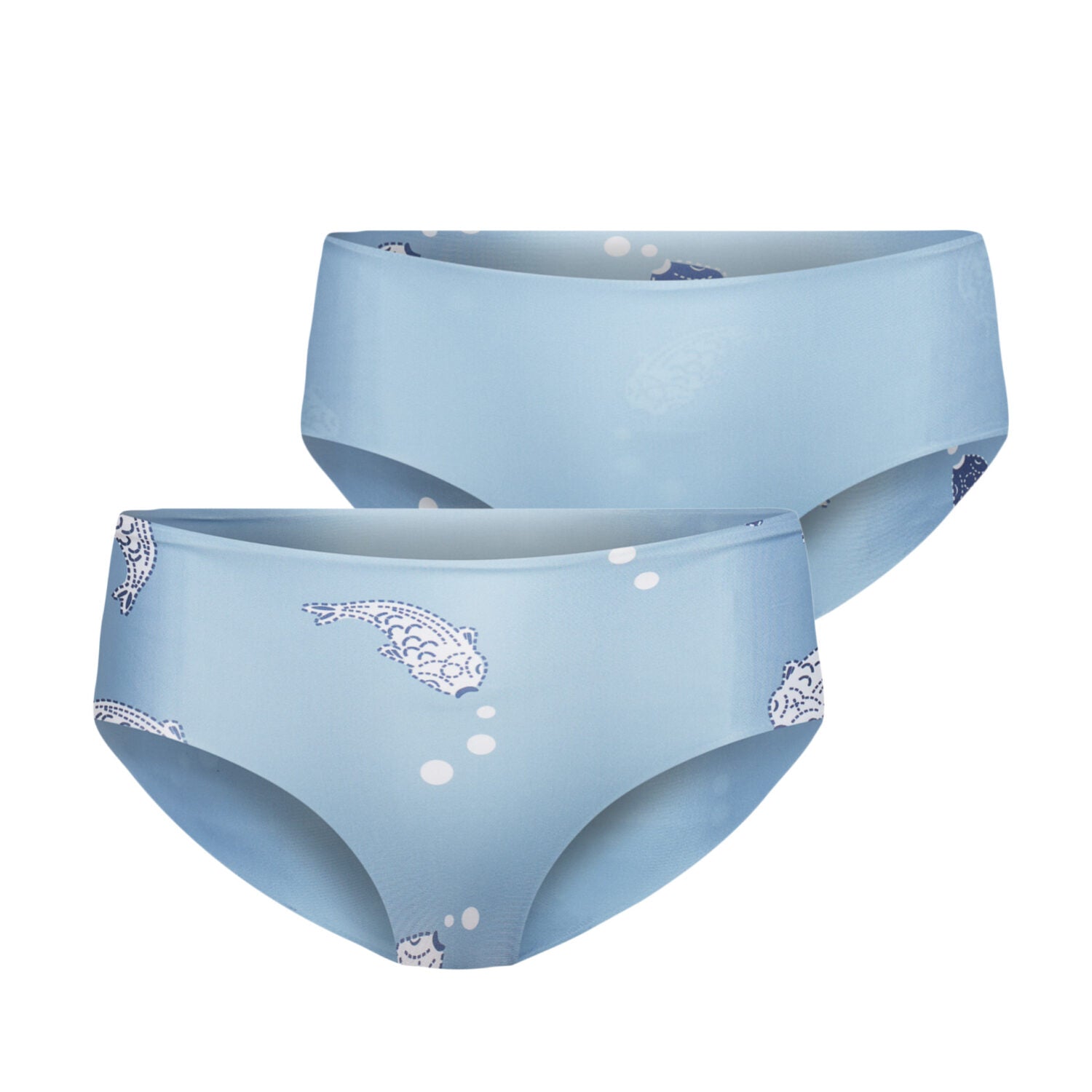 boochen wendbare Bikinihose "Amami" Koi Fish Print Light Blue