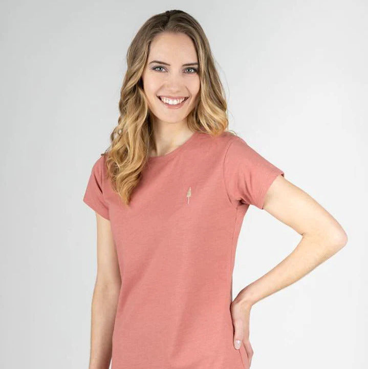 NIKIN Damen Basic T-Shirt - Salmon Rose Mel