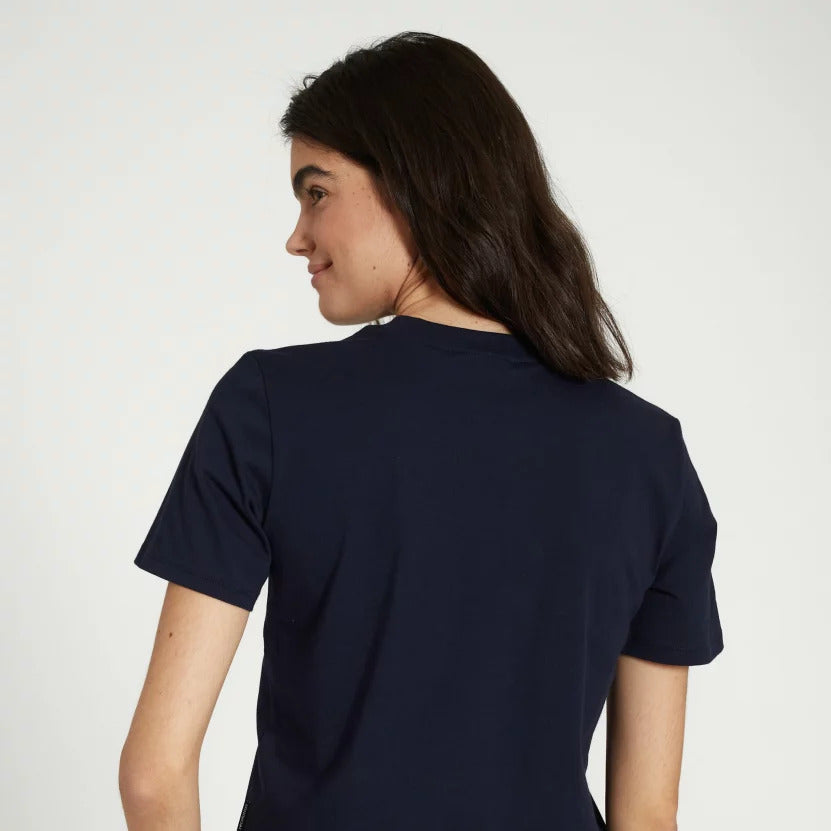 recolution Damen T-Shirt "LILY #NEVERSTOP Print" - Dark Navy Shirts & Tops