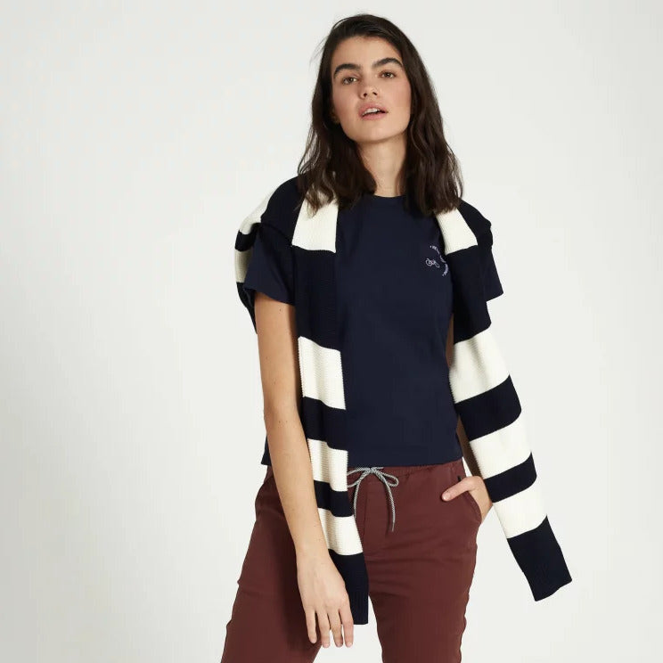 recolution Damen T-Shirt "LILY #NEVERSTOP Print" - Dark Navy Shirts & Tops