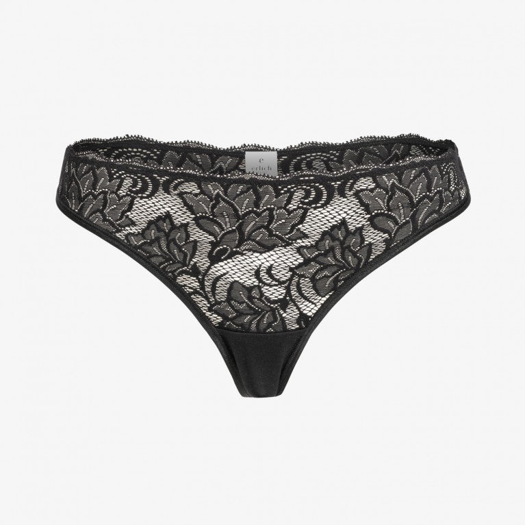 erlich textil Spitzen-String "Emilia" Schwarz