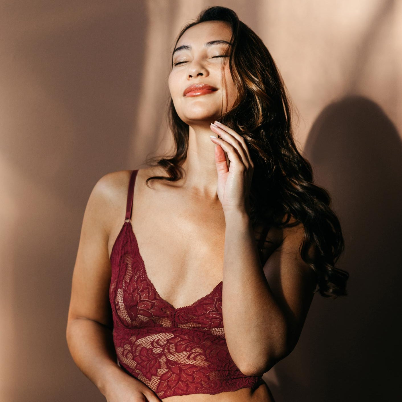 erlich textil Bralette "Ophelia" Weinrot