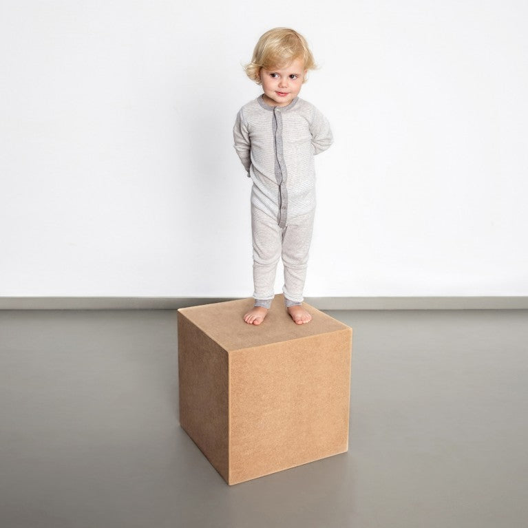 erlich kids Kinder Wickelbody "Momo" ecru-grau ringel