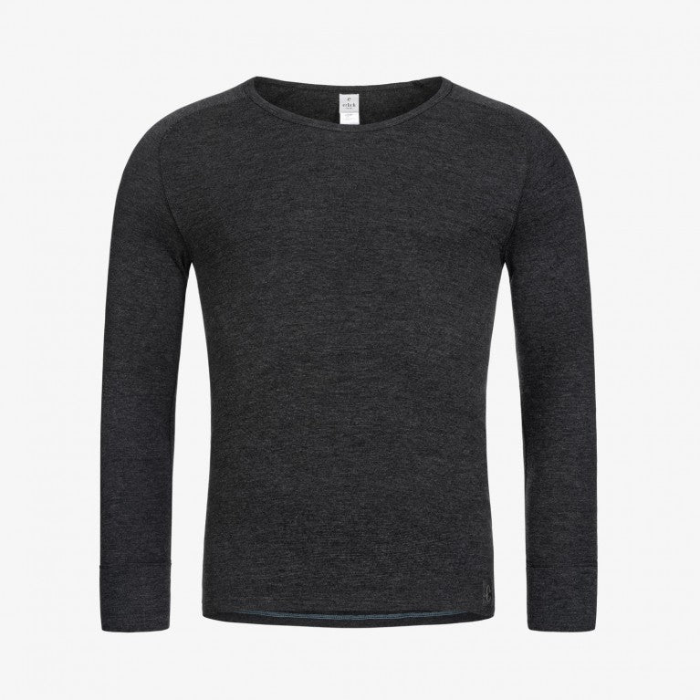 erlich textil Herren Thermo Langarmshirt "Jakob" Schwarz-Melange