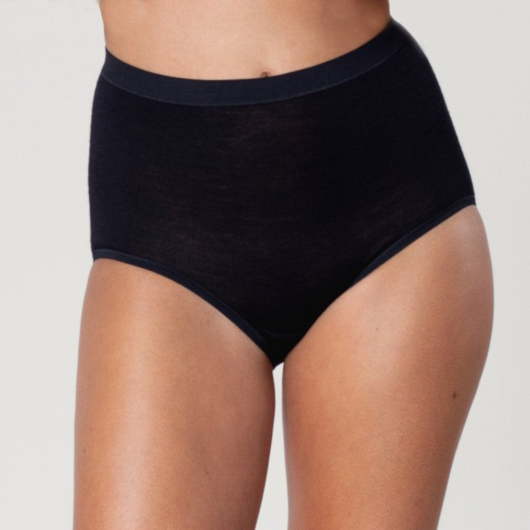 erlich textil Wolle High Waist Slip "Ilse" schwarz