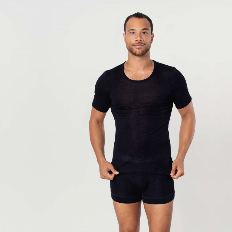 erlich textil Wolle T-Shirt Hannes schwarz