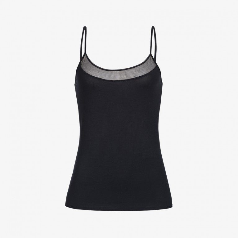 erlich textil Top mit Tüll "Antonia" Schwarz