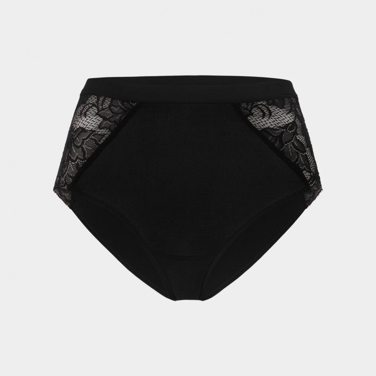 erlich textil Slip mit Spitze "Margarete" Schwarz