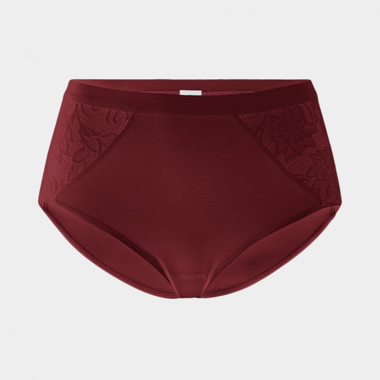 erlich textil Slip mit Spitze "Margarete" Weinrot