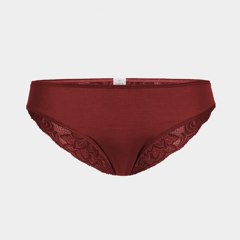 erlich textil Slip mit Spitze "Sophie" Weinrot