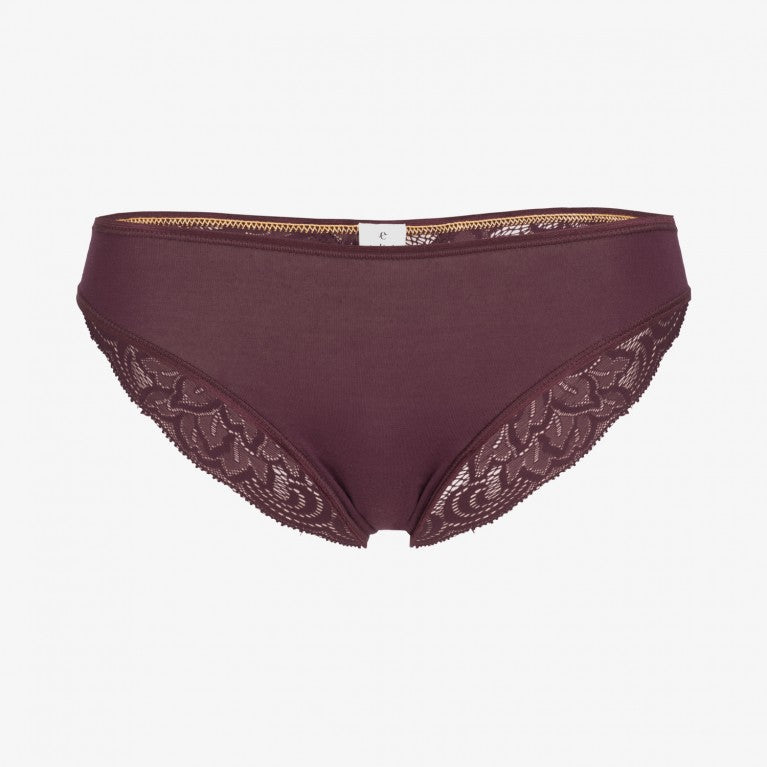 erlich textil Slip mit Spitze "Sophie" Pflaume