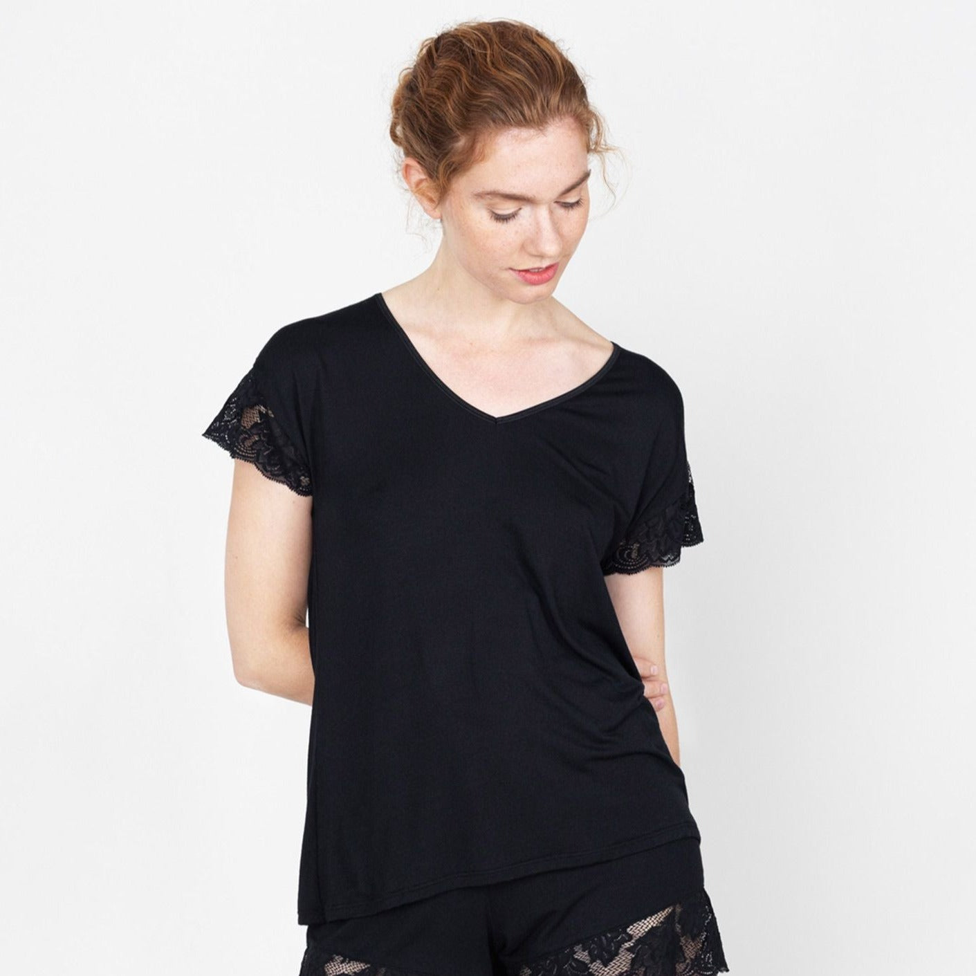 erlich textil Schlafshirt mit Spitze "Nora"